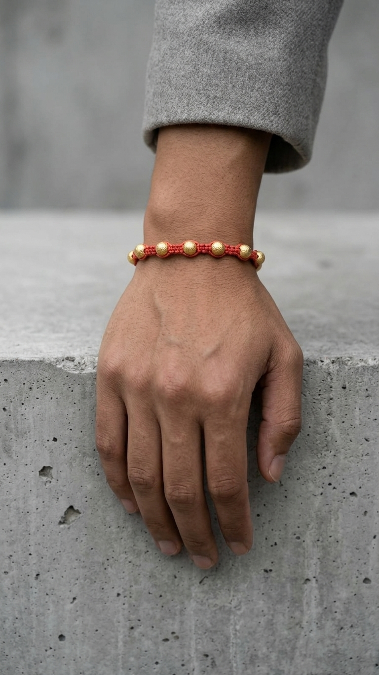 Bracelet: Silver Gold Plated Beads