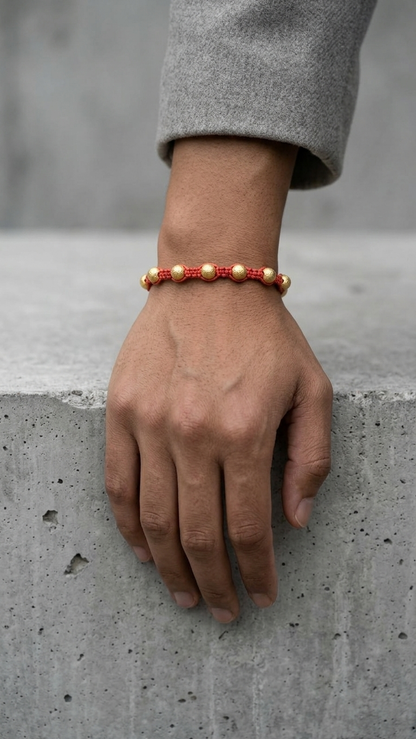 Bracelet: Silver Gold Plated Beads