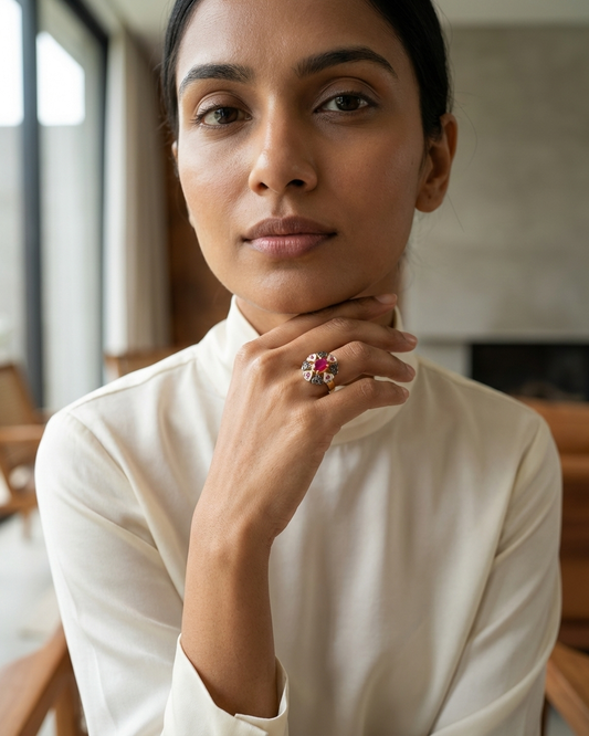 Ring: Ruby & Cubic Zirconia