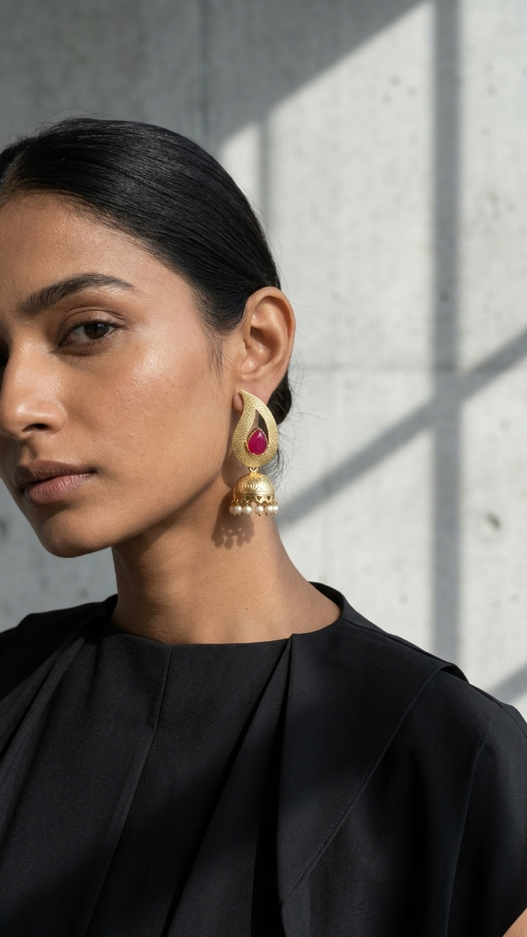 Earring: Pearl & Cinnabar