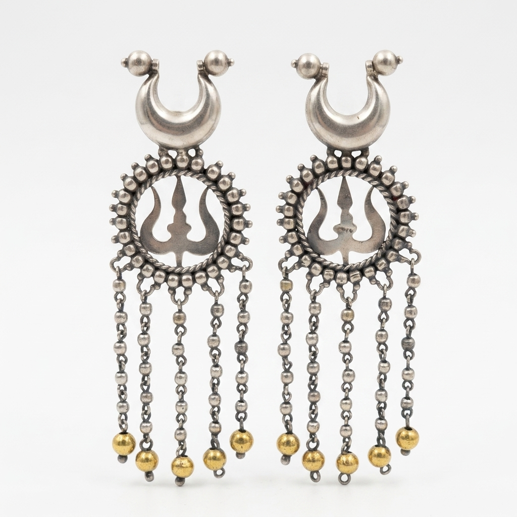 Earring: Silver Beads