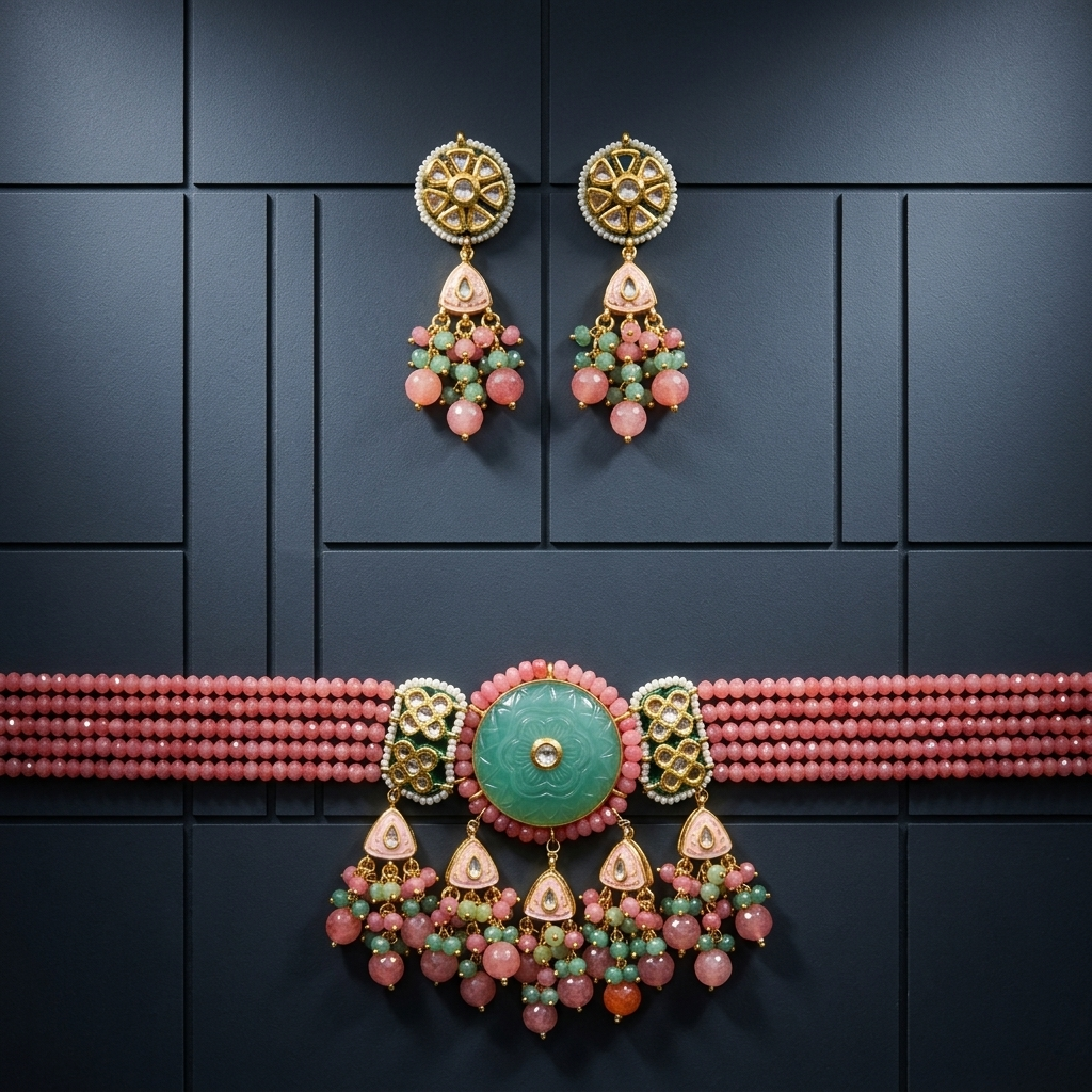 Necklace Set: Tourmaline & Crystal Glass