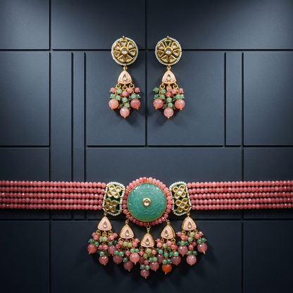 Necklace Set: Tourmaline & Crystal Glass