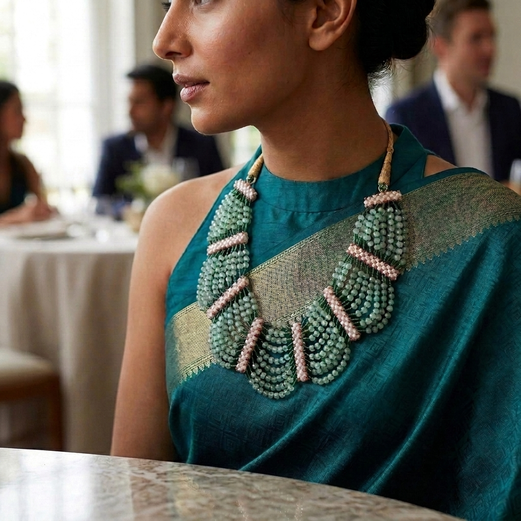 Necklace Set: Glass Kundan & Beads