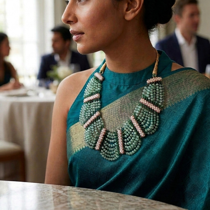 Necklace Set: Glass Kundan & Beads
