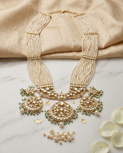 Neck Chain: Uncut Polki Kundan & Pearl