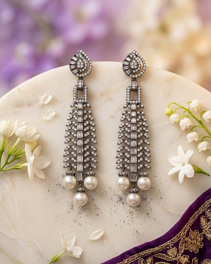 Earring: Pearls & Zirconia