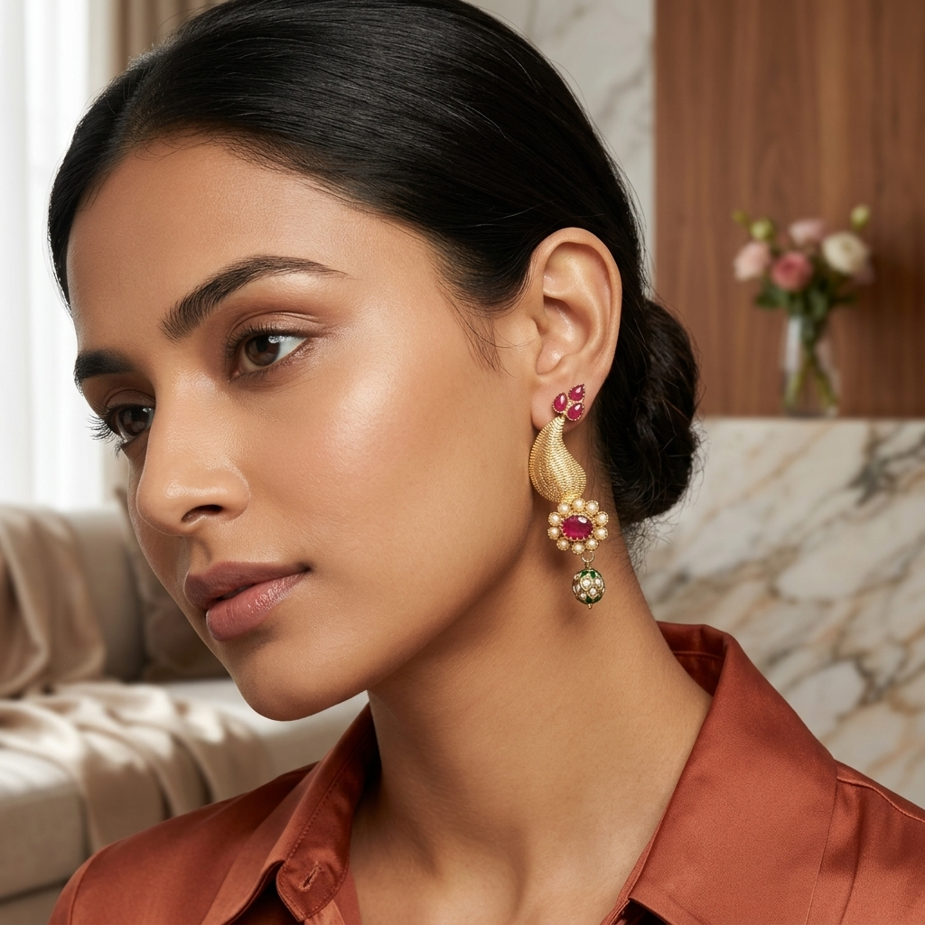Earring: Pearl & Semi Fridelite