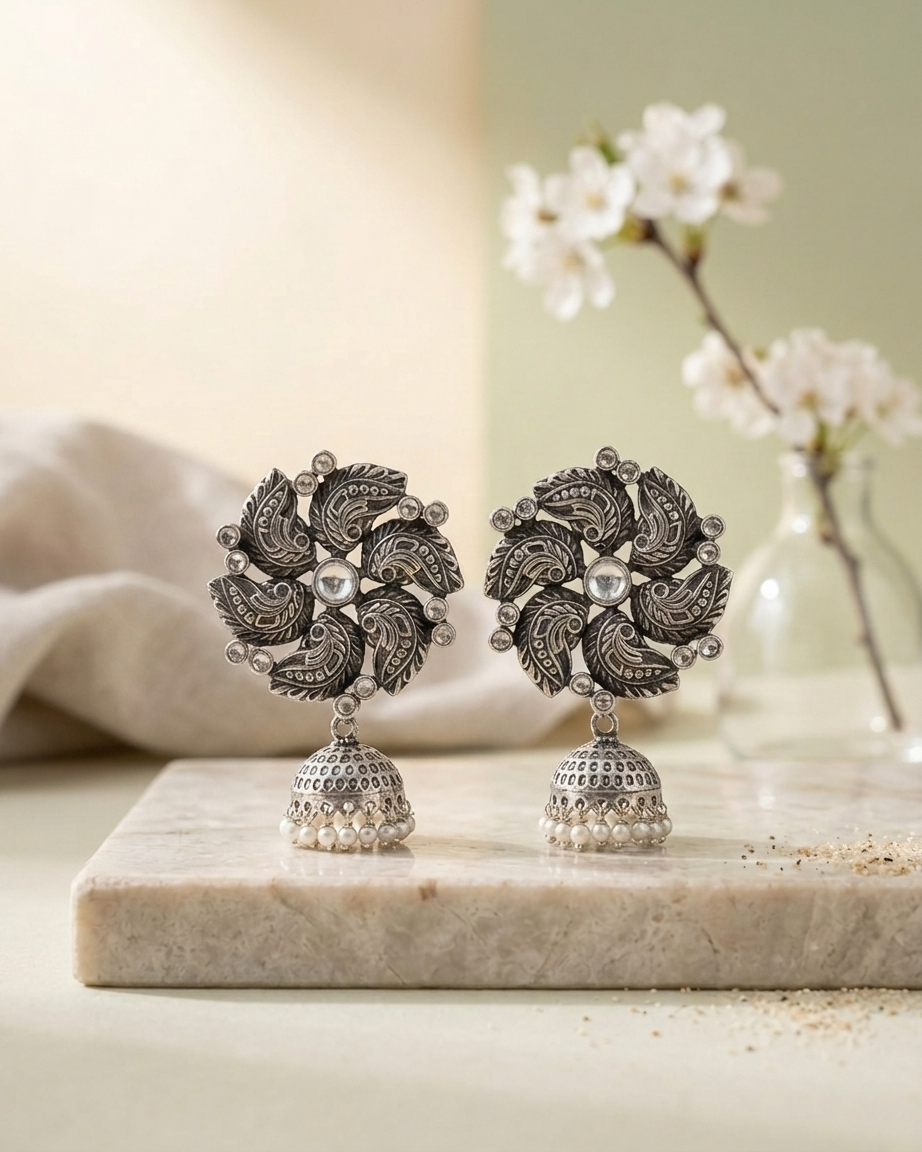Earring: White Quartz & Pearl