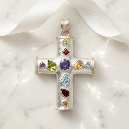 Pendant: Amethyst, Garnet, Peridot, Aquamarine & Yellow Sapphire