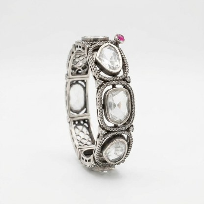 Bangle: Cubic Zirconia & White Quartz