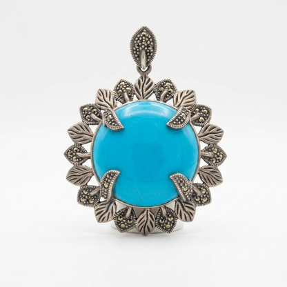 Pendant: Turquoise & Marcasite