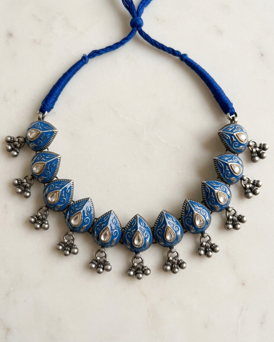 Neck Chain: Uncut Polki Kundan & Enamel