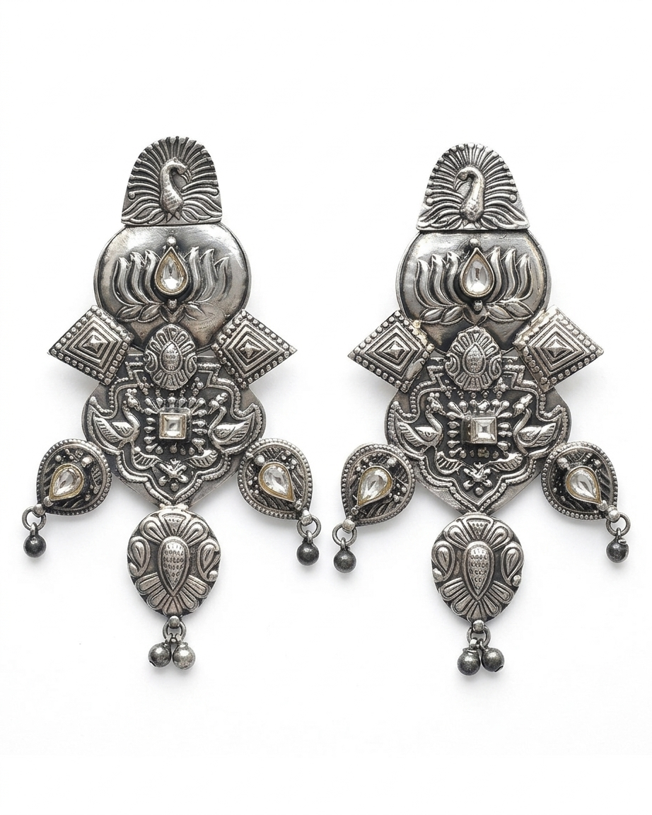 Earring: Uncut Polki Kundan