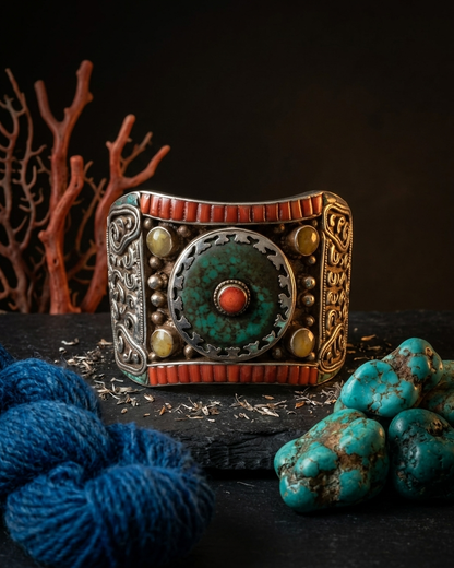 Bangle/Bracelet: Coral, Topaz, Pearl, Turquoise & Agate