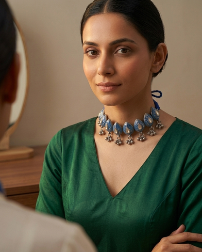 Neck Chain: Uncut Polki Kundan & Enamel