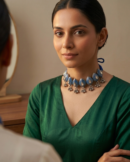 Neck Chain: Uncut Polki Kundan & Enamel