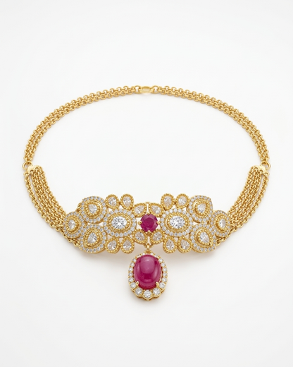 Neck Chain: Cubic Zircon & Tourmaline