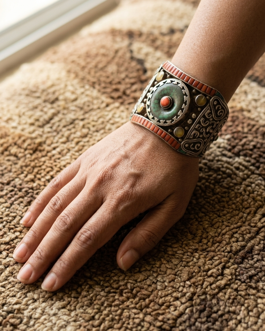 Bangle/Bracelet: Coral, Topaz, Pearl, Turquoise & Agate