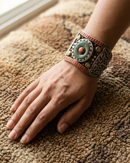Bangle/Bracelet: Coral, Topaz, Pearl, Turquoise & Agate