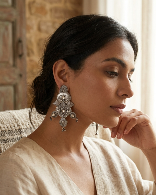 Earring: Uncut Polki Kundan