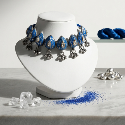 Neck Chain: Uncut Polki Kundan & Enamel