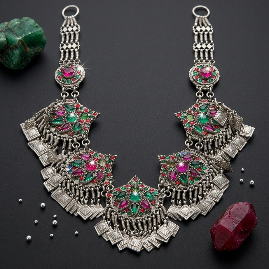Neck Chain: Glass Stones