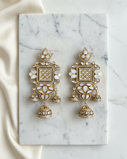 Earring: Inlay & Cubic Zircon