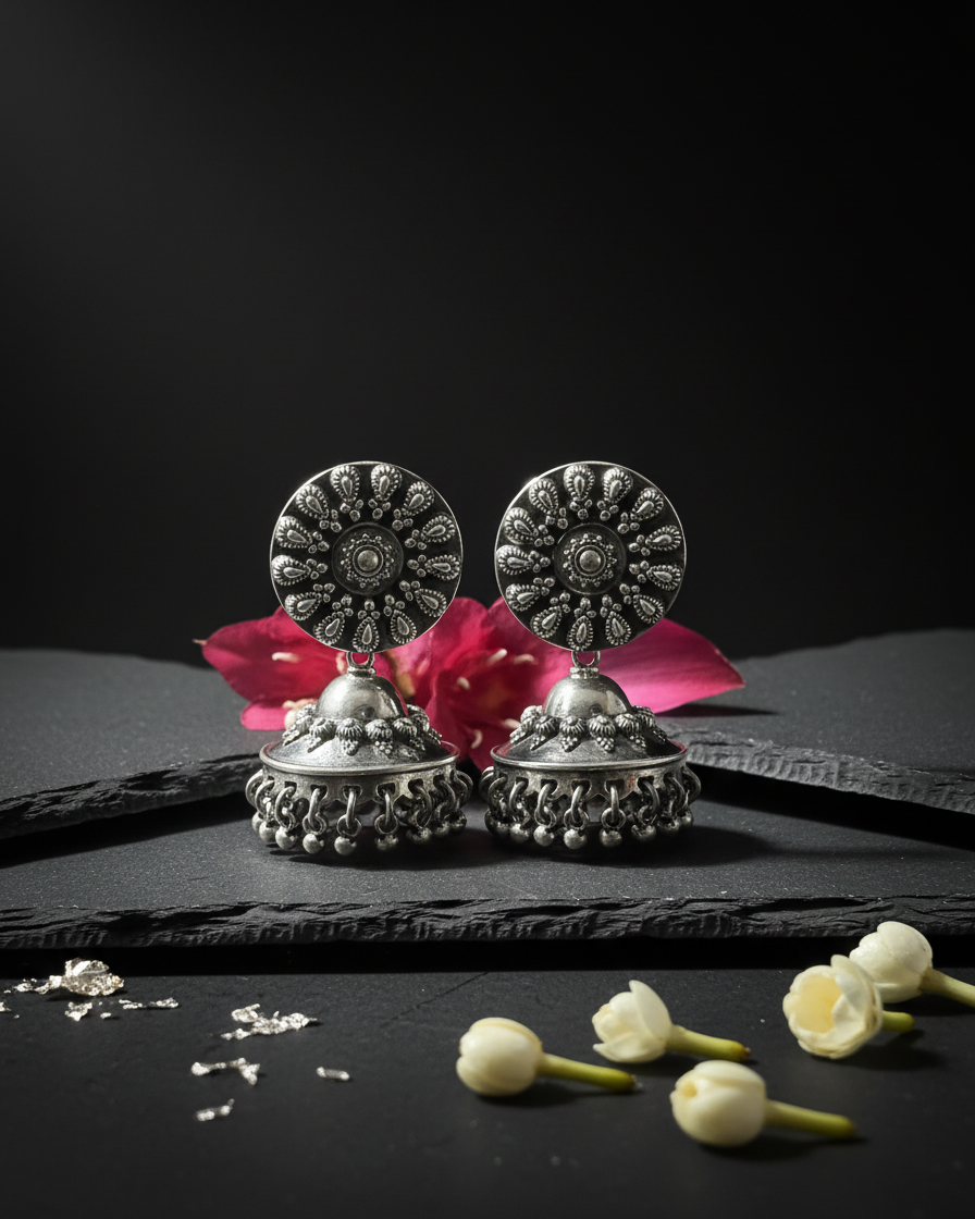 Earring: Silver Beads