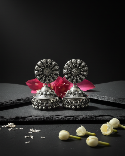 Earring: Silver Beads