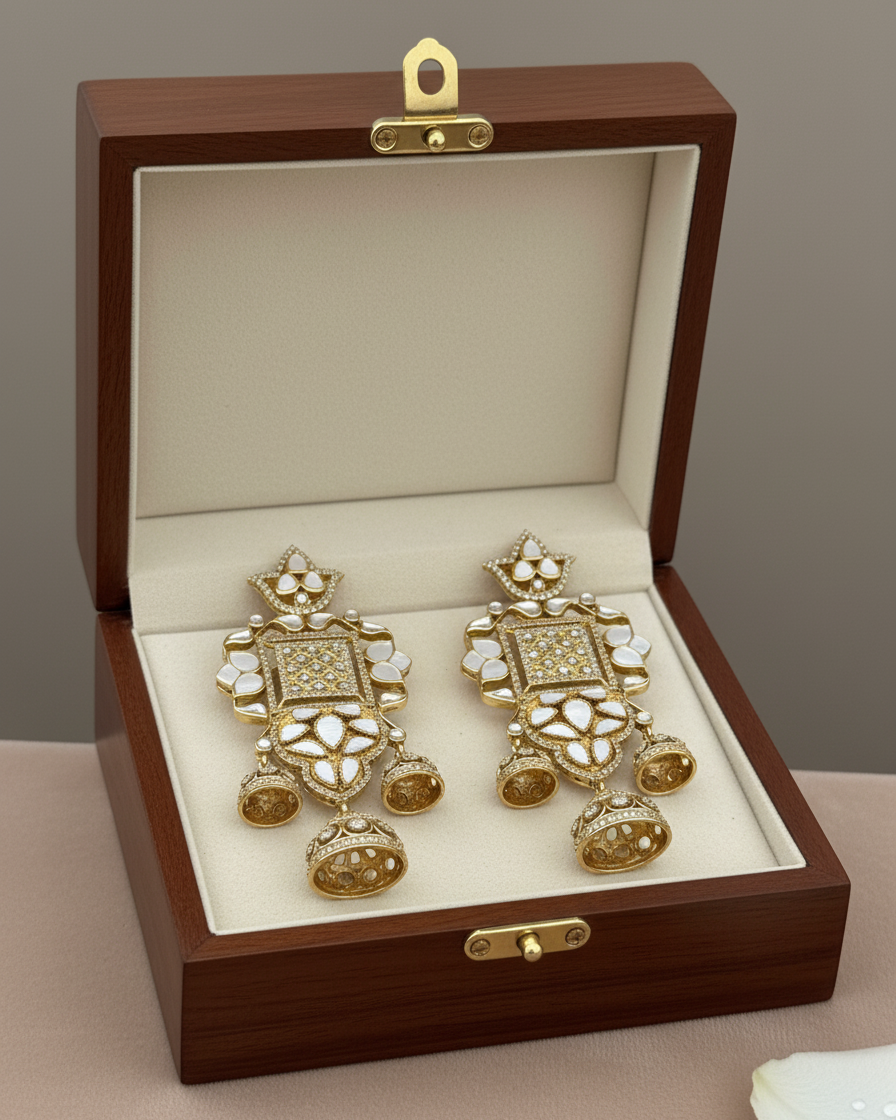 Earring: Inlay & Cubic Zircon