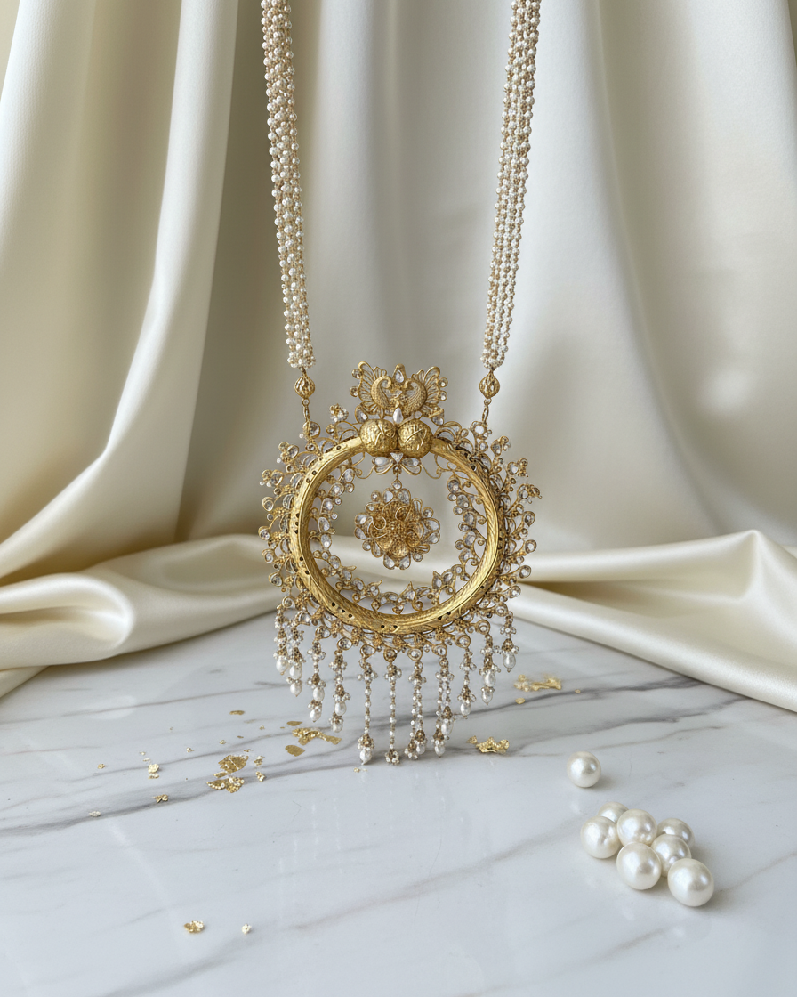 Neck Chain: Pearls & Kundan