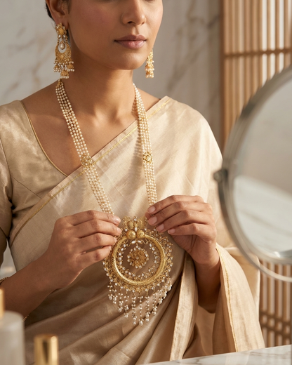 Neck Chain: Pearls & Kundan
