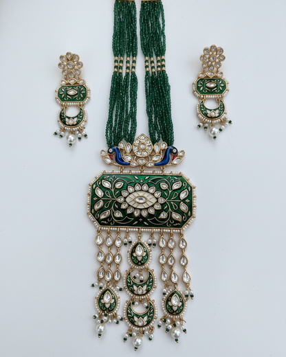 Necklace Set: Uncut Polki Kundan, Meenakari & Pearl