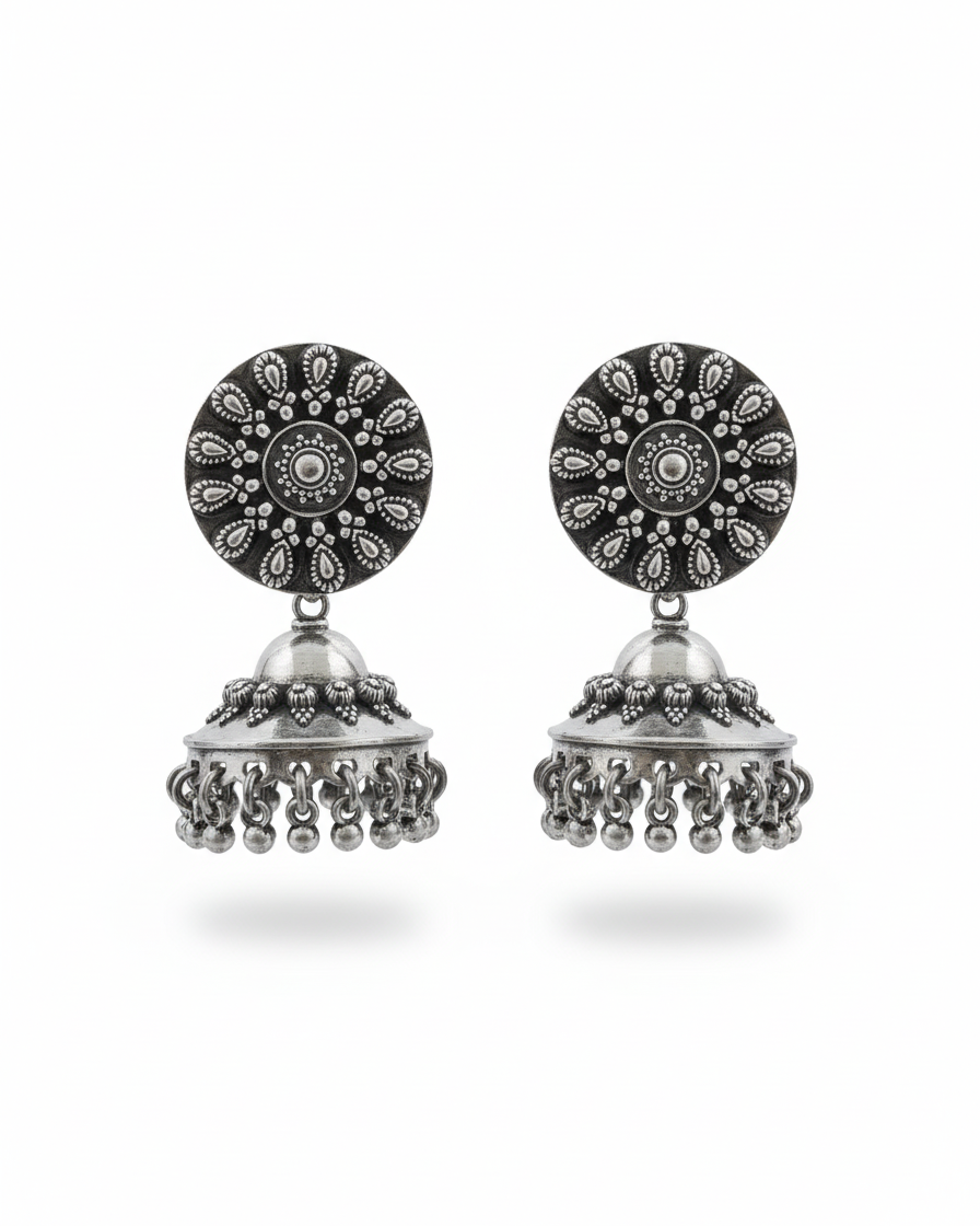 Earring: Silver Beads