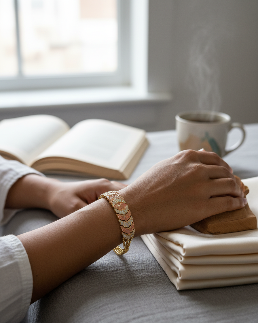Bangle/Bracelet: Inlay & Pearl
