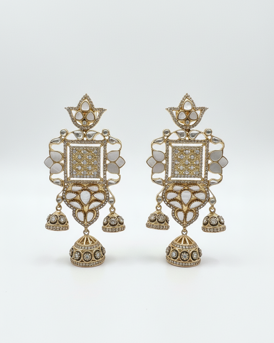 Earring: Inlay & Cubic Zircon