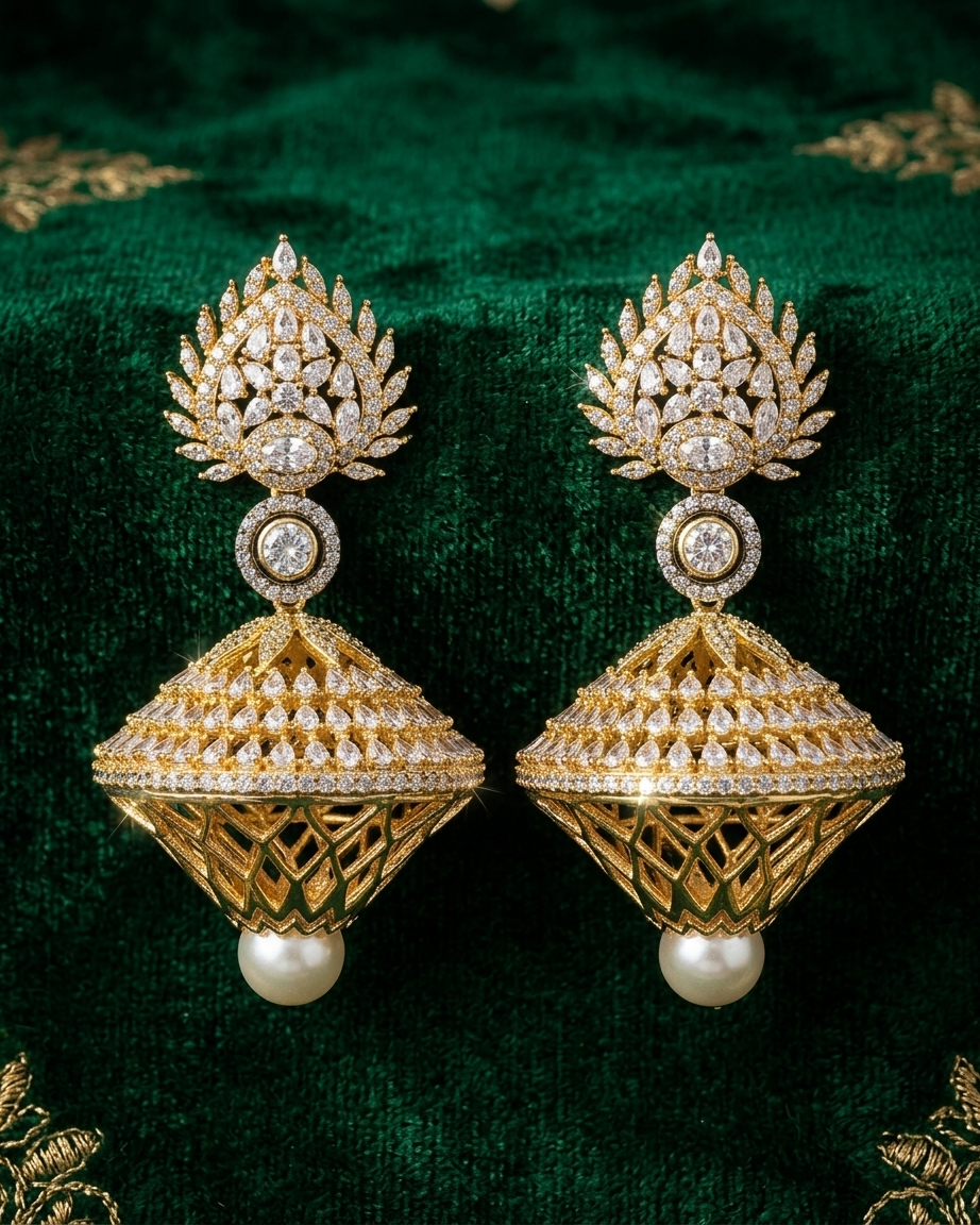 Earring: Cubic Zirconia & Pearl