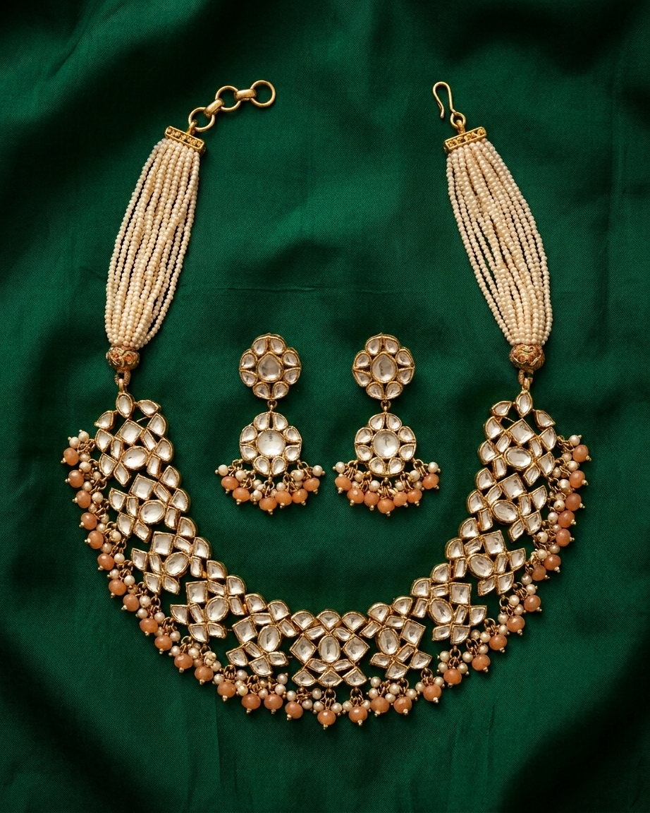 Neck Chain: Kundan, Pearls & Beads