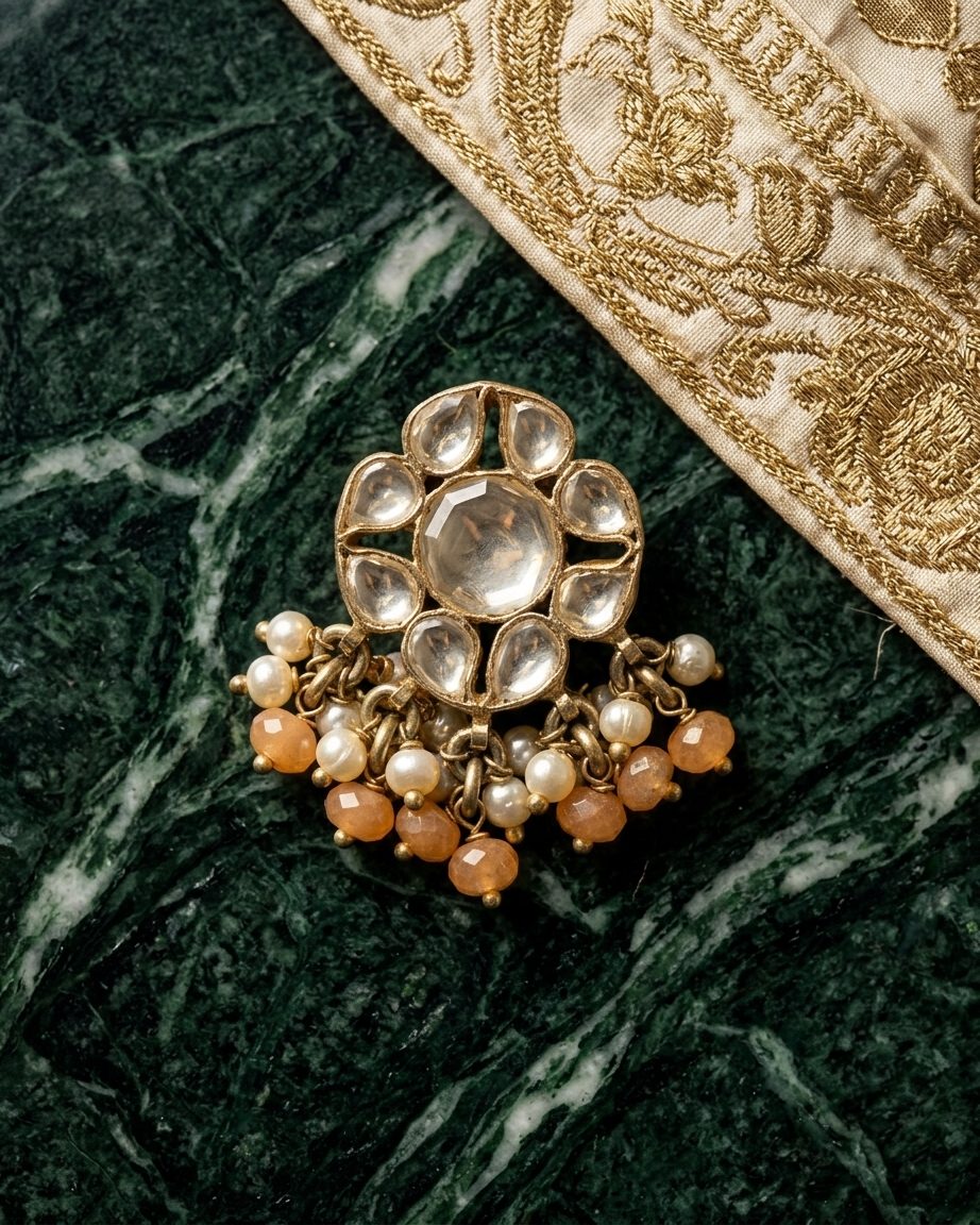 Earring: Kundan, Pearls & Beads