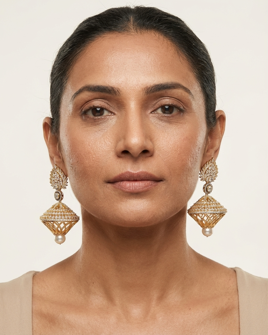 Earring: Cubic Zirconia & Pearl