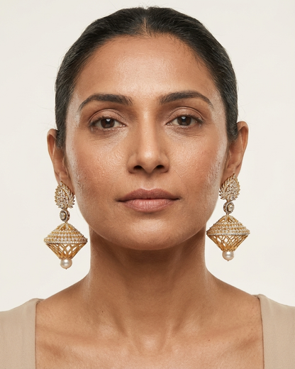 Earring: Cubic Zirconia & Pearl