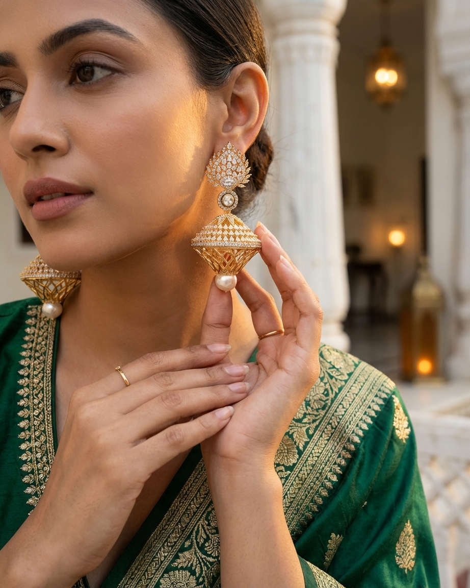 Earring: Cubic Zirconia & Pearl