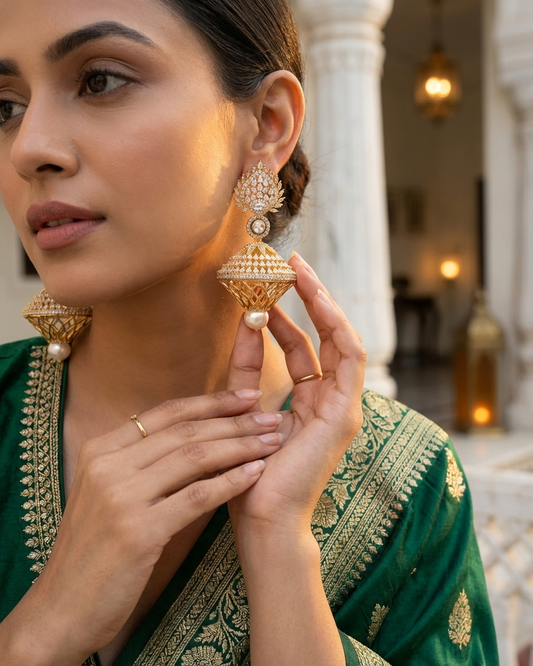 Earring: Cubic Zirconia & Pearl