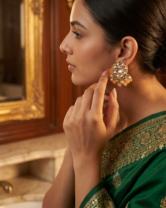 Earring: Kundan, Pearls & Beads