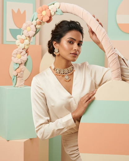 Neck Chain: Kundan, Pearls & Beads
