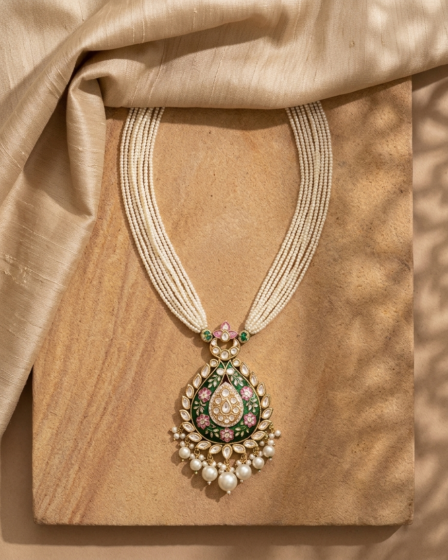 Neck Chain: Meenakari, Kundan & Pearl
