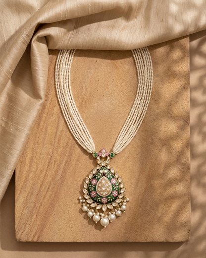 Neck Chain: Meenakari, Kundan & Pearl