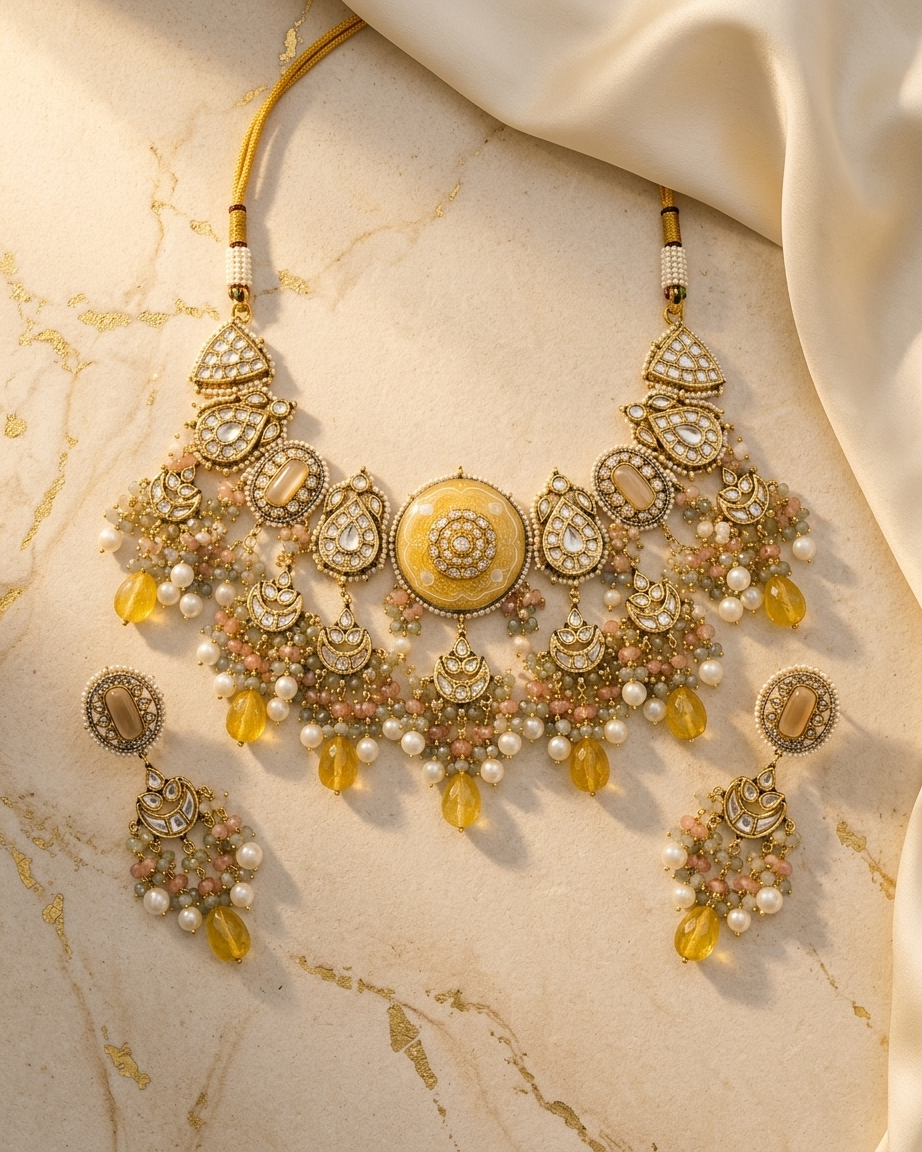 Necklace Set: Pearls, Multi Stones & Kundan