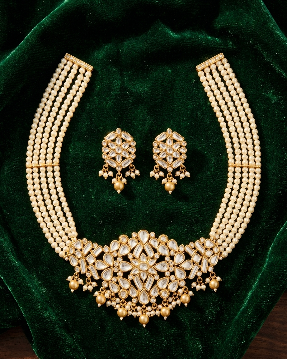 Necklace Set: Inlay & Pearl